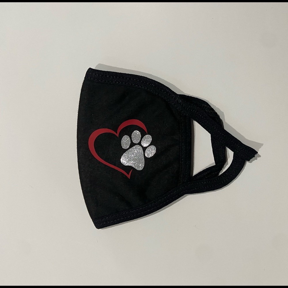Face Mask- Dog Print Heart